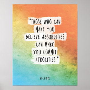 Secularist för Humanism för Voltaire Poster