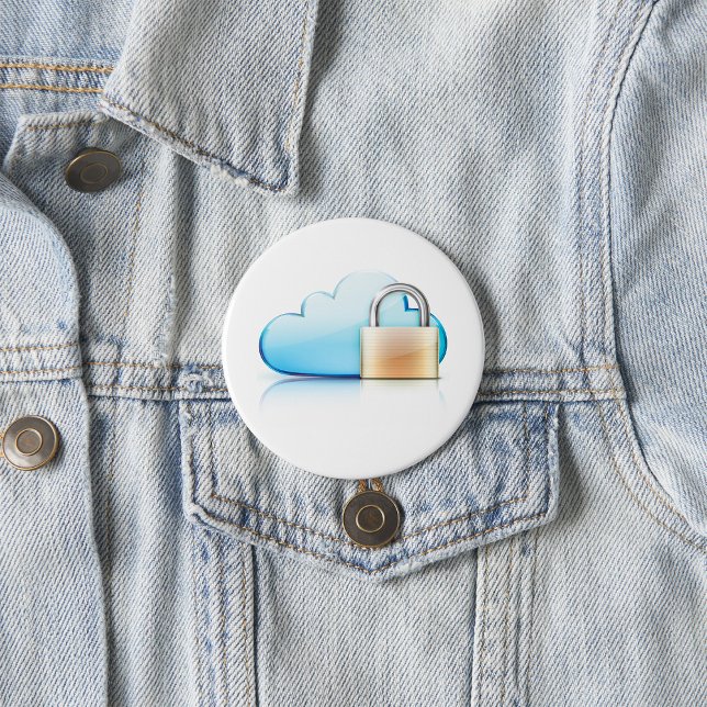 Secure Cloud Storage Icon with Padlock Knapp (Skapare uppladdad)