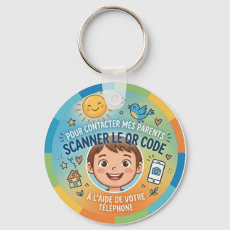 Sécurité Enfant QR Code Pour contacter parents Nyckelring