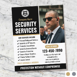 Security Bodyguard Services Företagets logotyp Gul Flygblad