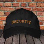 SECURITY broderad basebollmössa guld/svart Keps<br><div class="desc">Broderade mössor: Klassisk gul/svart modebasebollmössa med texten "SECURITY" för nattklubb,  studentfest,  hemlig tomte,  svensexa,  bröllop,  kostymfest utklädnad/utgångskväll</div>
