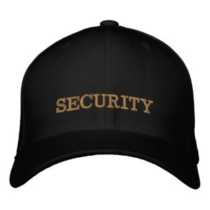 SECURITY broderad basebollmössa guld/svart Keps