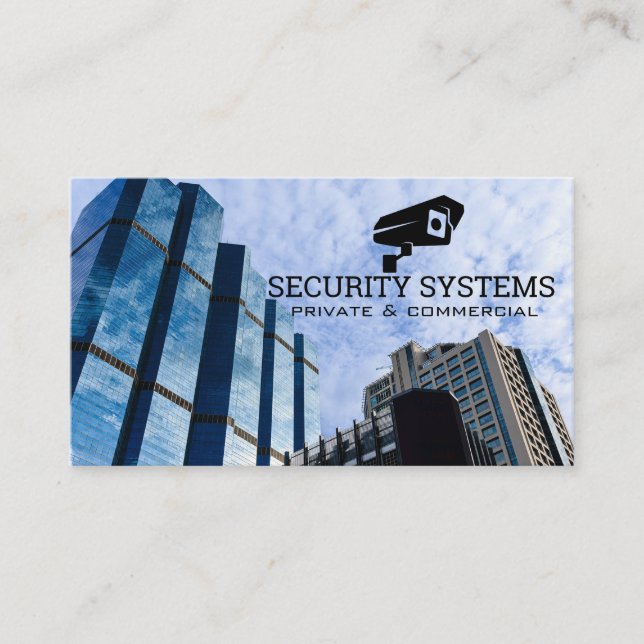 Security Camera Logo | Corporate Sky Scrapers Visitkort (Framsida)