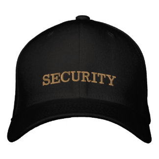 SECURITY embroidered baseball cap gold / black Broderad Keps