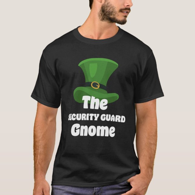 Security Guard Gnome St Patricks Day T Shirt (Framsida)