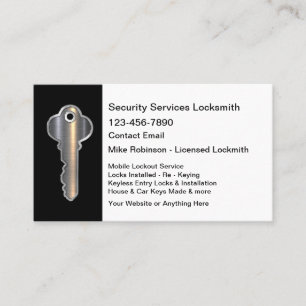 Security Locksmith Metallic House Nyckel Theme Visitkort