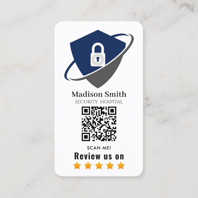SECURITY Sjukhus recension QR-kod Namnkort (Framsida)
