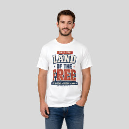 Sedan 1776 Land of The Free Patriotiska USA T Shirt