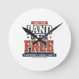 Sedan 1776 Land of the Free Patriotiska USA Väggur