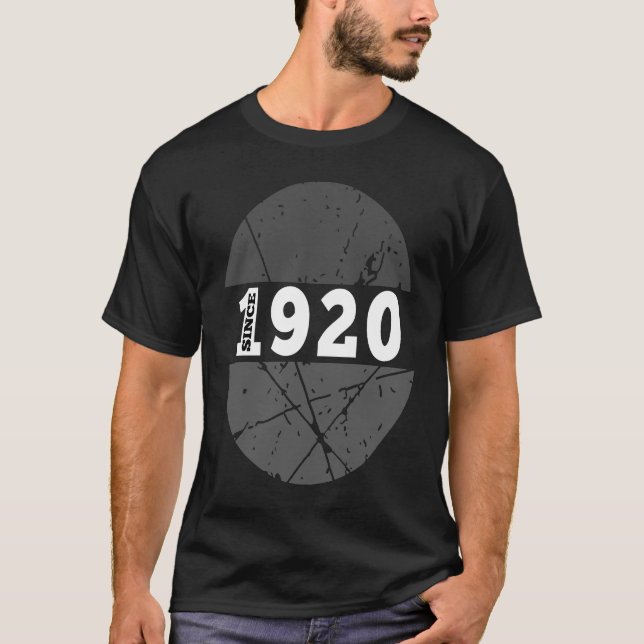 Sedan 1920 Manar Kvinnor 1920 BDay Born 1920 Retro T Shirt (Framsida)