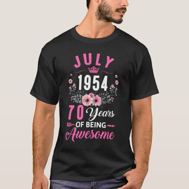 Sedan 1954 70 år gammal 70:e födelsedagen Kvinnor T Shirt (Framsida)