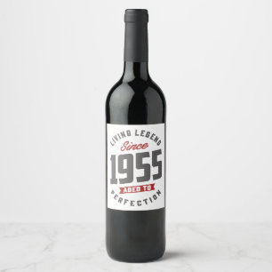 Sedan 1955 Åldras till Perfektion Vinflaska Etikett