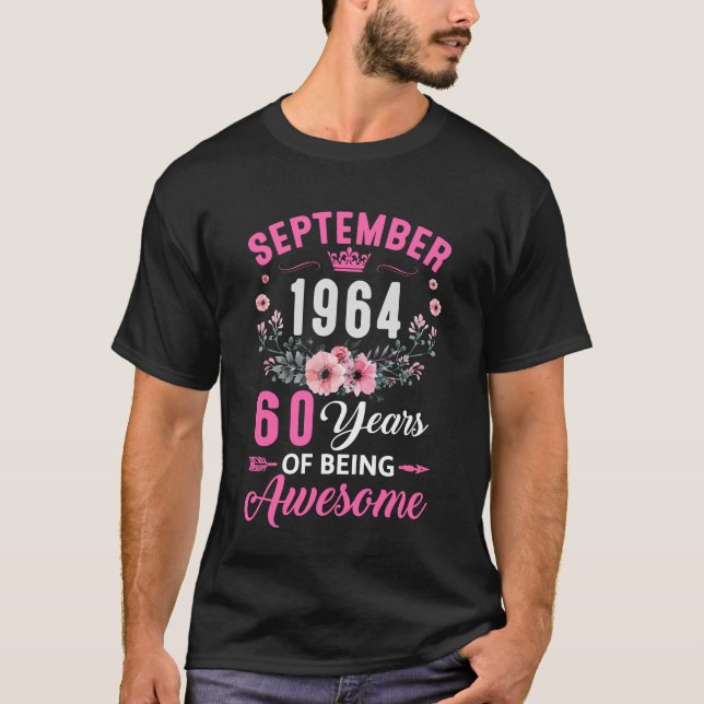 Sedan 1964 60 år gammal 60 september t shirt (Framsida)