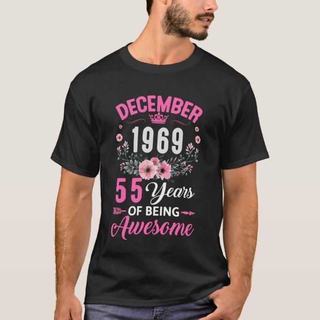 Sedan 1969: 55 år gammal 55 december t shirt (Framsida)