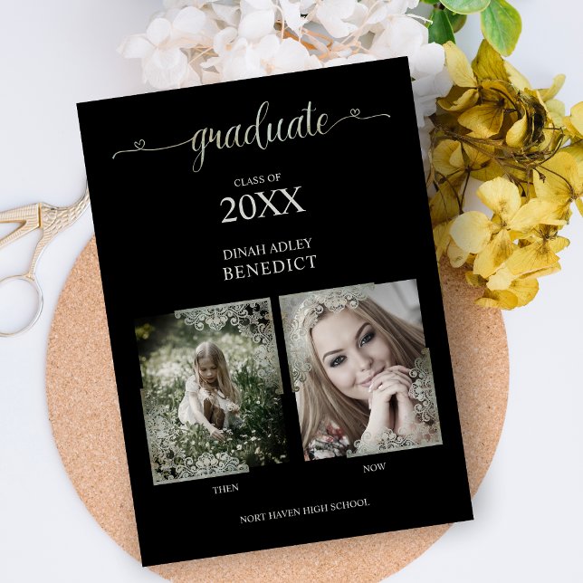 Sedan & Now Photos Student-meddelande på Black (Skapare uppladdad)