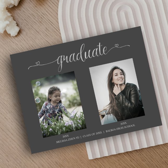 Sedan & Now Two Photos Student-meddelande Vykort (Skapare uppladdad)