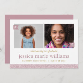 Sedan och nu 2 Photo Studenten-meddelande Inbjudningar