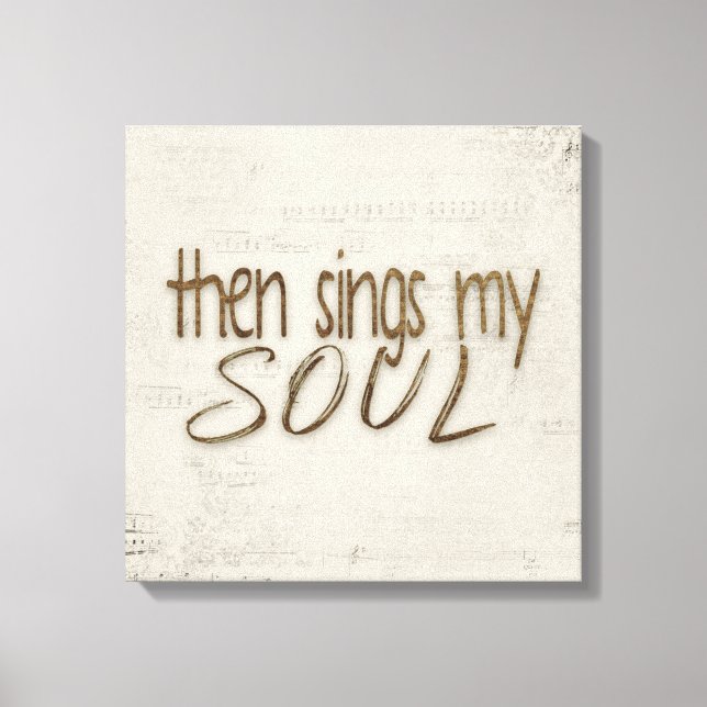 Sedan Sjungor Min text på Music-Kanvastrycket Canvastryck (Framsida)