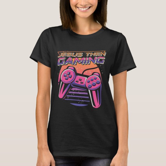 Sedan spelspelspelaren Christian Boys Video Game C T Shirt (Framsida)