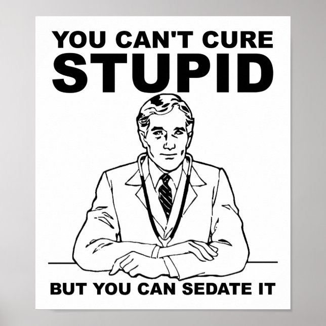 Sedate Stupid Funny Poster (Framsidan)
