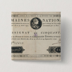 sedel för 50 livres, 29th Oktober 1790 Knapp