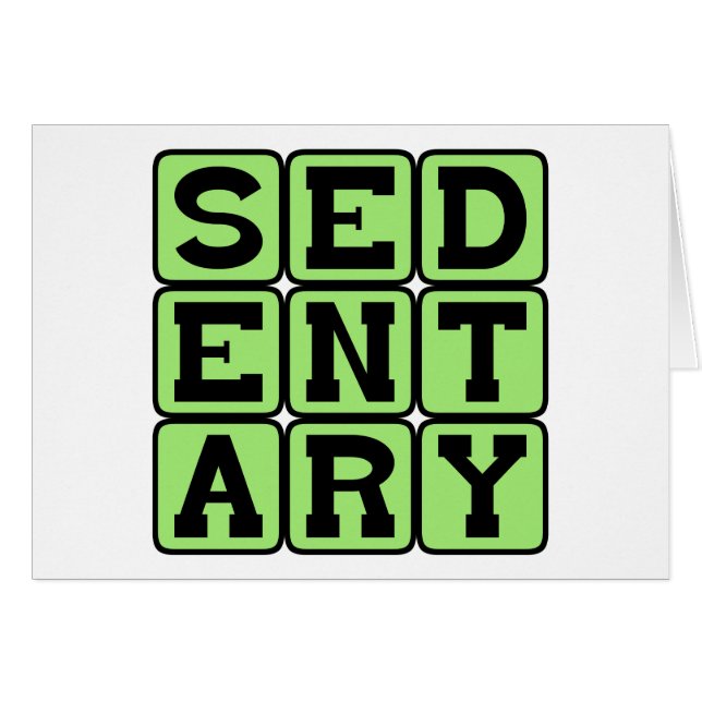 Sedentlig, livsstil hälsningskort (Framsidan Horizontal)