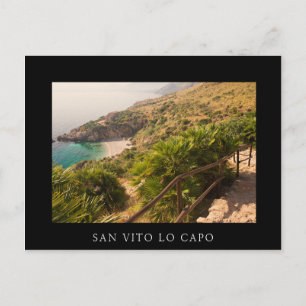 Sederad strand i Lo Zingaro, Sicilien Vykort