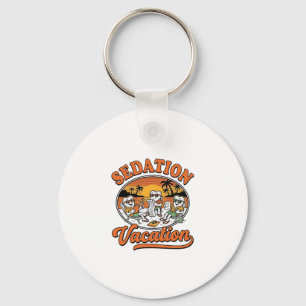 Sederande Semester Retro Tandläkarhumor T-Shirt De Nyckelring