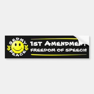 Sedmy Peace 1st Amendment Freedom of Tal Bright Bildekal