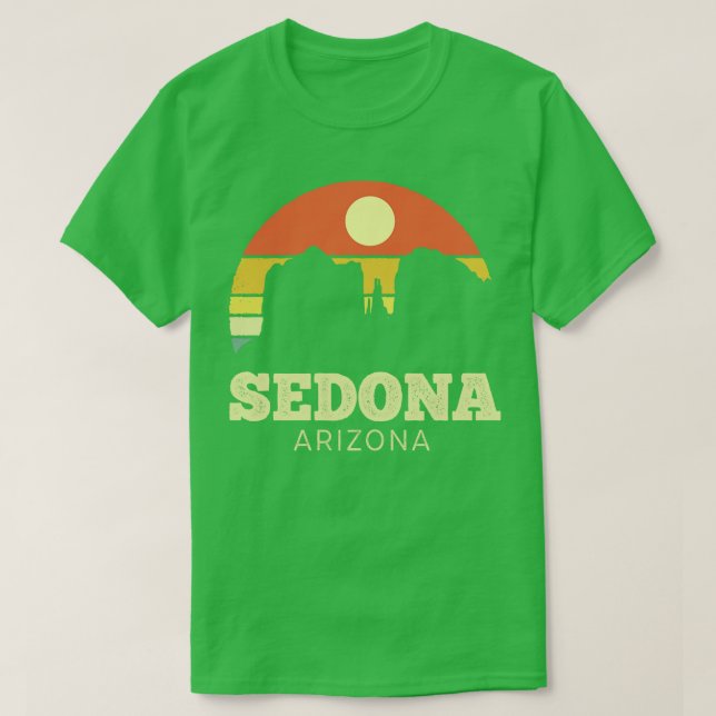 Sedona Arizon Vintage Sunset T Shirt (Design framsida)