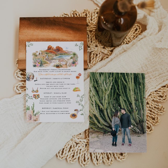 Sedona Arizona Bachelorette Weekend Itinerary Inbjudningar (Skapare uppladdad)