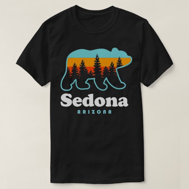 Sedona Arizona Bear Sunset Träd Pullover T Shirt (Design framsida)