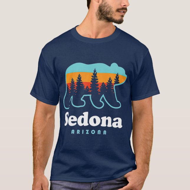 Sedona Arizona Bear Sunset Träd T Shirt (Framsida)