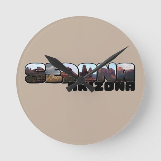 Sedona Arizona Big Brev - bergsvy Rund Klocka (Framsida)