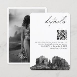 Sedona Arizona Bröllop Modern Information QR-kod Tilläggskort