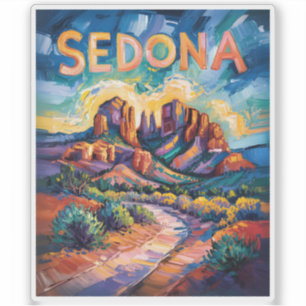 Sedona Arizona Cathedral Rock Van Gogh Livlig Kons Klistermärken