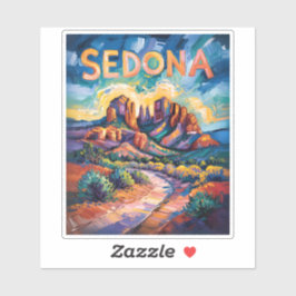 Sedona Arizona Cathedral Rock Van Gogh Vibrant Art Klistermärken