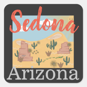 Sedona Arizona Desert Fyrkantigt Klistermärke