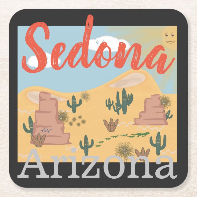 Sedona Arizona Desert Underlägg Papper Kvadrat (Framsidan)