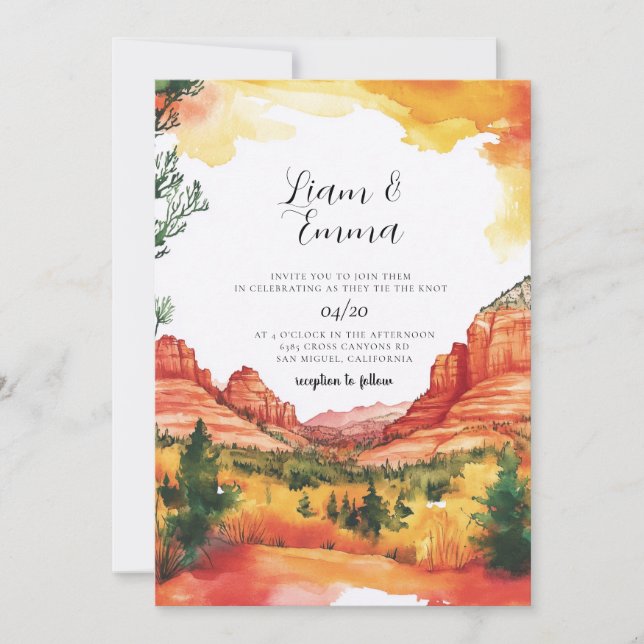 Sedona Arizona Destinationsbröllop Inbjudningar (Framsida)