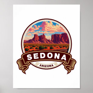 Sedona Arizona Färgglad Resemärke Poster