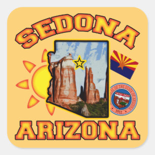 Sedona, Arizona Fyrkantigt Klistermärke