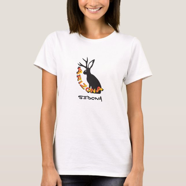 Sedona Arizona Humor Jackalope T Shirt (Framsida)