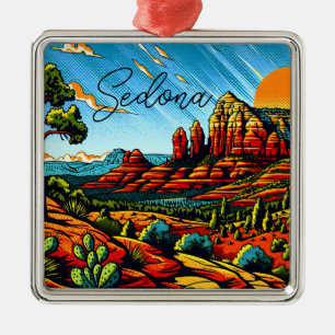 Sedona, Arizona Jul Julgransprydnad Metall