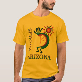 Sedona Arizona Kokopelli med Sol Guld Tee Shirt