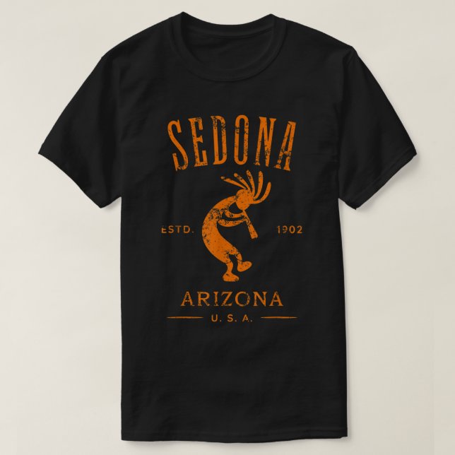 Sedona Arizona Kokopelli Souvenir Distress Desig T Shirt (Design framsida)