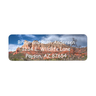 Sedona Arizona landskap röd sten Returadress Etikett