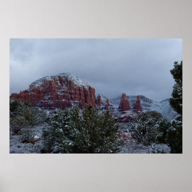 Sedona Arizona med Snö 2789 Poster (Framsidan)