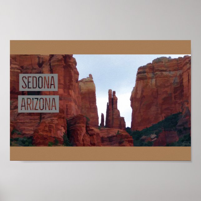 Sedona Arizona Mountains Travel Poster (Framsidan)
