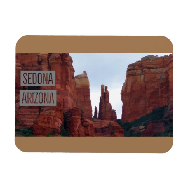 Sedona Arizona Mountains Travel Poster Magnet (Horisontell)